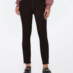 Kut from Kloth Diana Black High-Rise Slim Straight Button Down Jeans 0